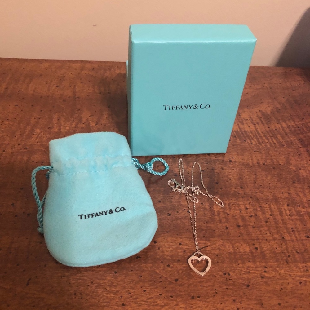 Silver Tiffany Co. heart necklace